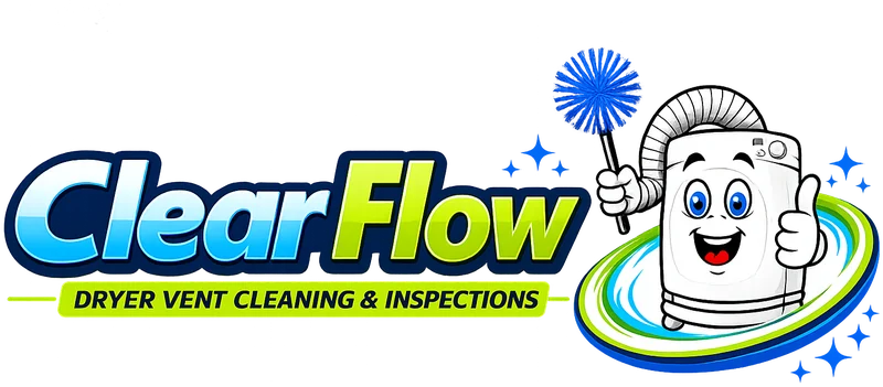 ClearFlow Dryer Vent Cleaning Mascot Logo